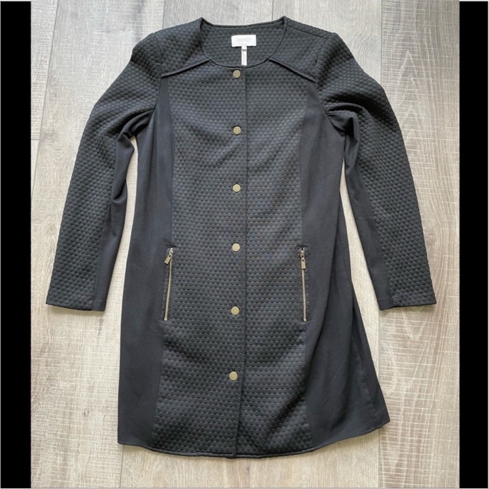 Laundry by Shelli Segal Long Jacket in Black Size 4
